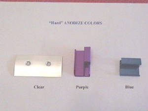Available Colors for "Hard" Anodization 